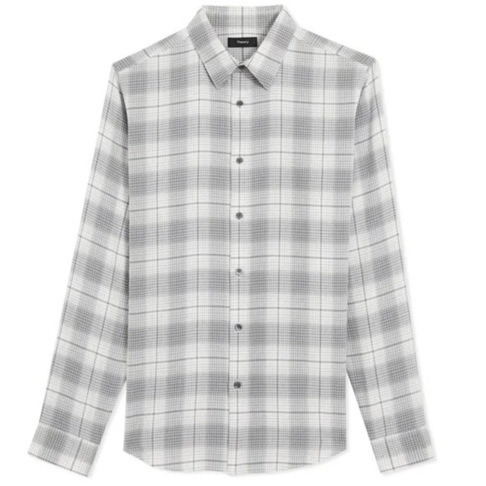 Theory Irving Slim Fit Flannel Button-Up Shirt